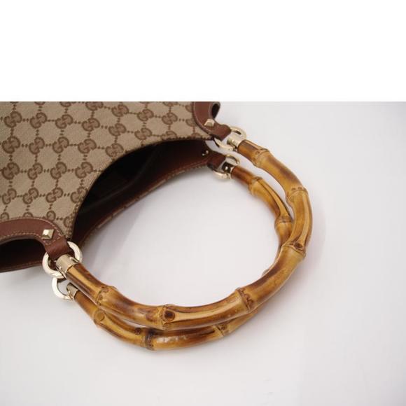 Gucci Canvas Tote Bamboo Brown GG - Picture 4 of 6